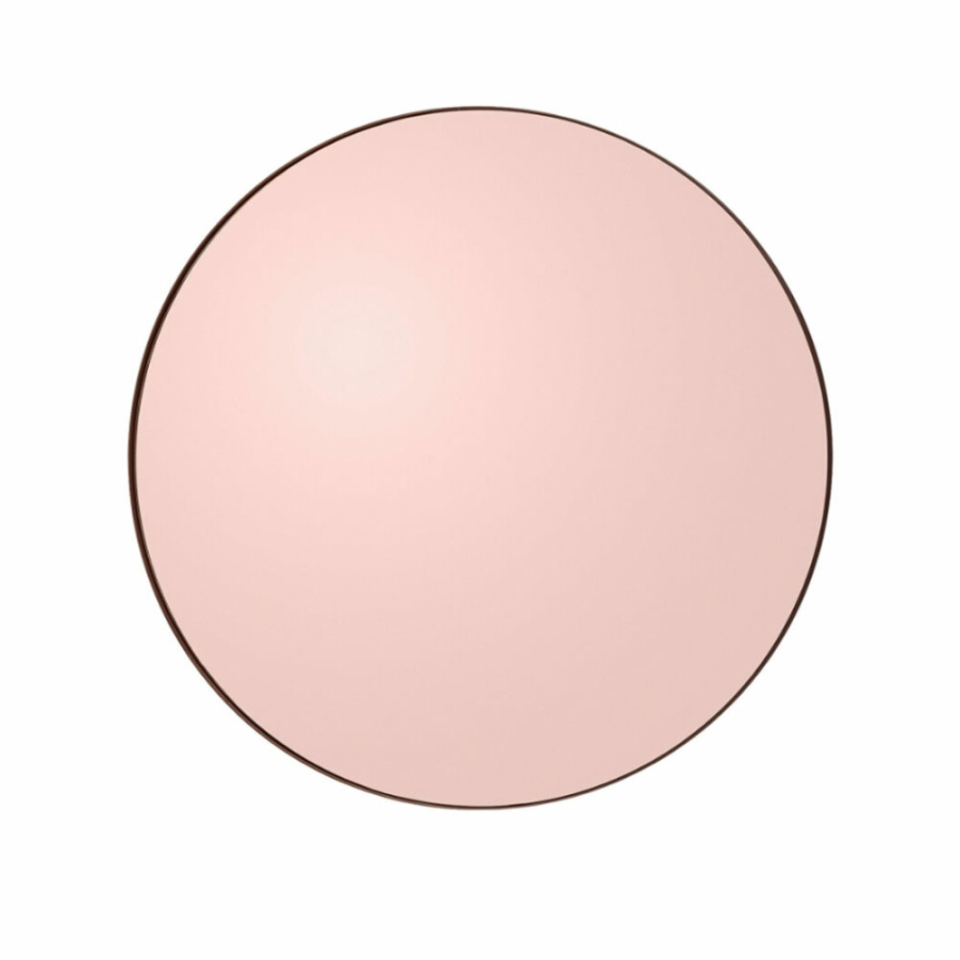 Rund spegel med rosa, tonat glas från AYTM