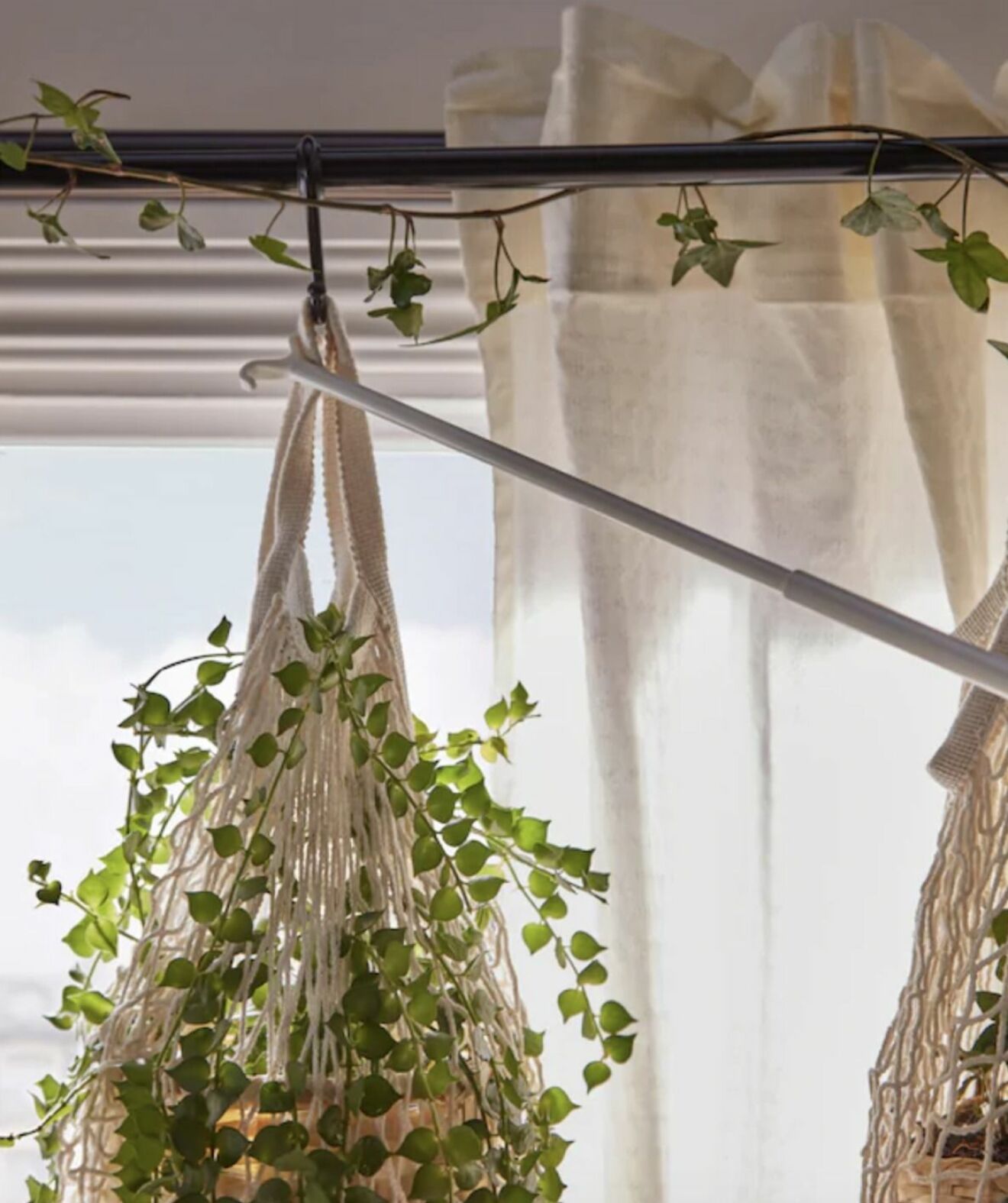 En gardinstång är bra att använda till din växtgardin