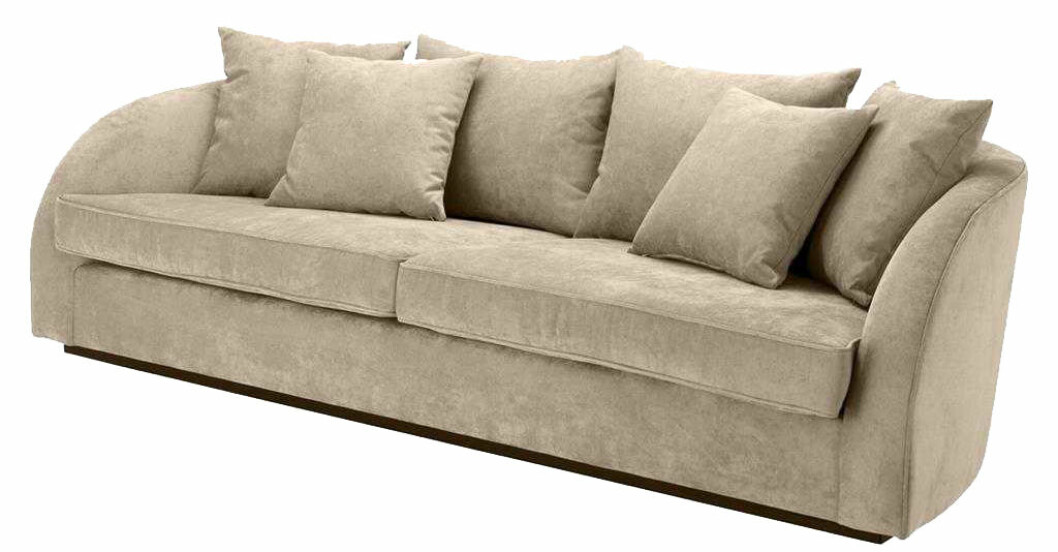 sammetssoffa beige