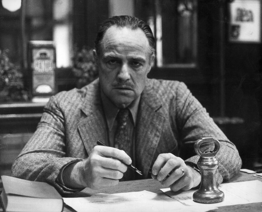 Marlon Brando i den första filmen ur Gudfadern-trilogin. Marlon Brando i den första filmen ur Gudfadern-trilogin.