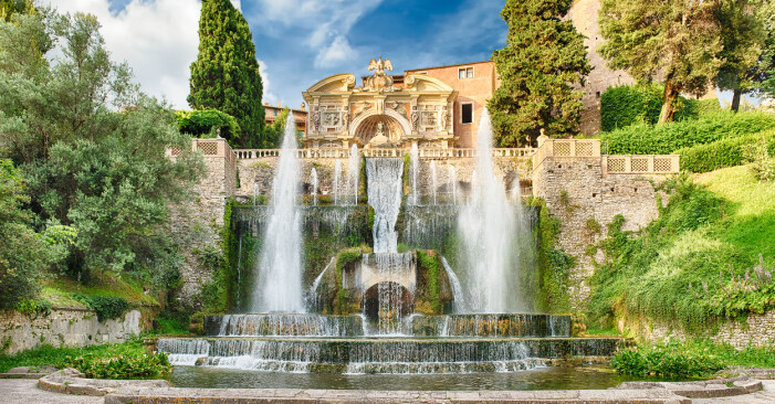 Denna villa hamnade på Unescos världsarvslista 2001. Villa d'Este, Tivoli, Italien