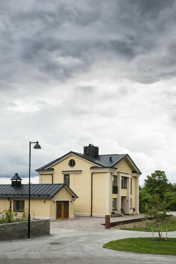 Arkitekten Olle Rex har inspirerats av 1500-talsarkitekten Andrea Palladio. Gult hus i Sigtuna