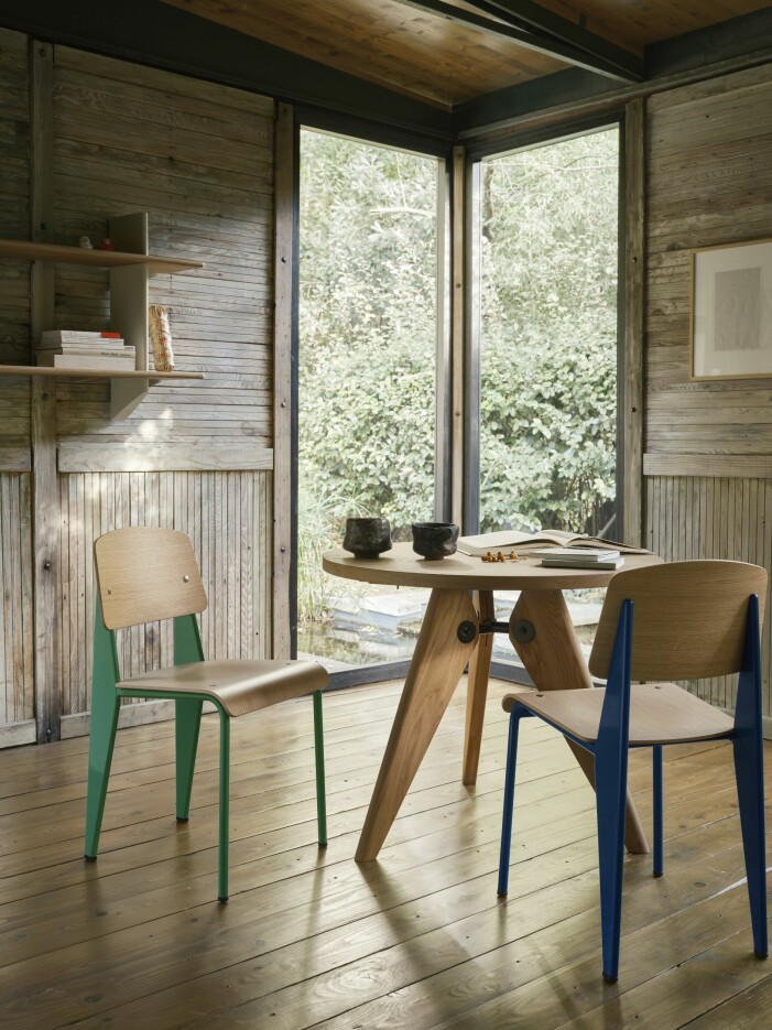 Den ikoniska skolstolen Standard i Demountable house i franska Saint-Paul-de-Vence. Den ikoniska skolstolen Standard i Demountable house i franska Saint-Paul-de-Vence.