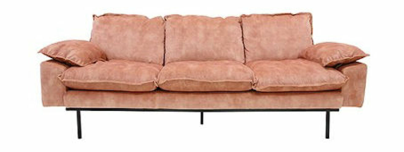 rosa soffa sammet