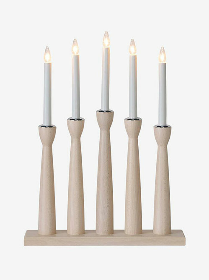 Stilren adventsljusstake i trä, Markslöjd