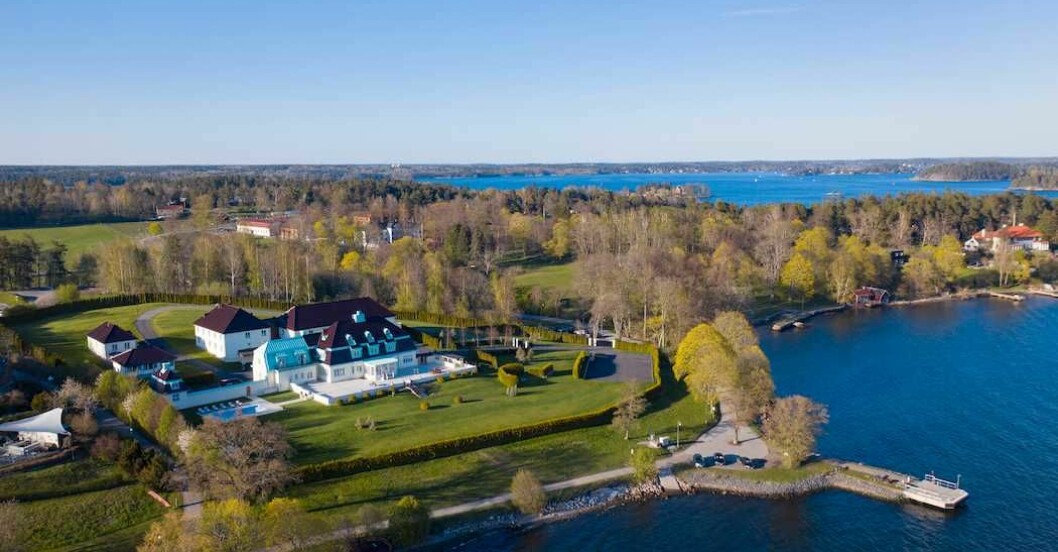 Drönarbild över fastigheten. Villa Söderås