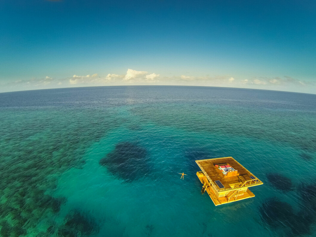 The Manta Underwater Room, undervattenshotellet utanför Pembas kust. Foto: Jesper Anhede The Manta Underwater Room, undervattenshotellet utanför Pembas kust.