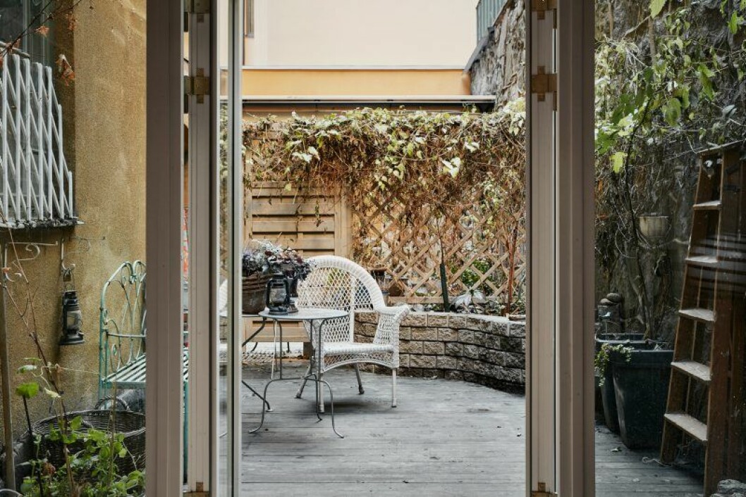 …och en egen innergård. Uteplats