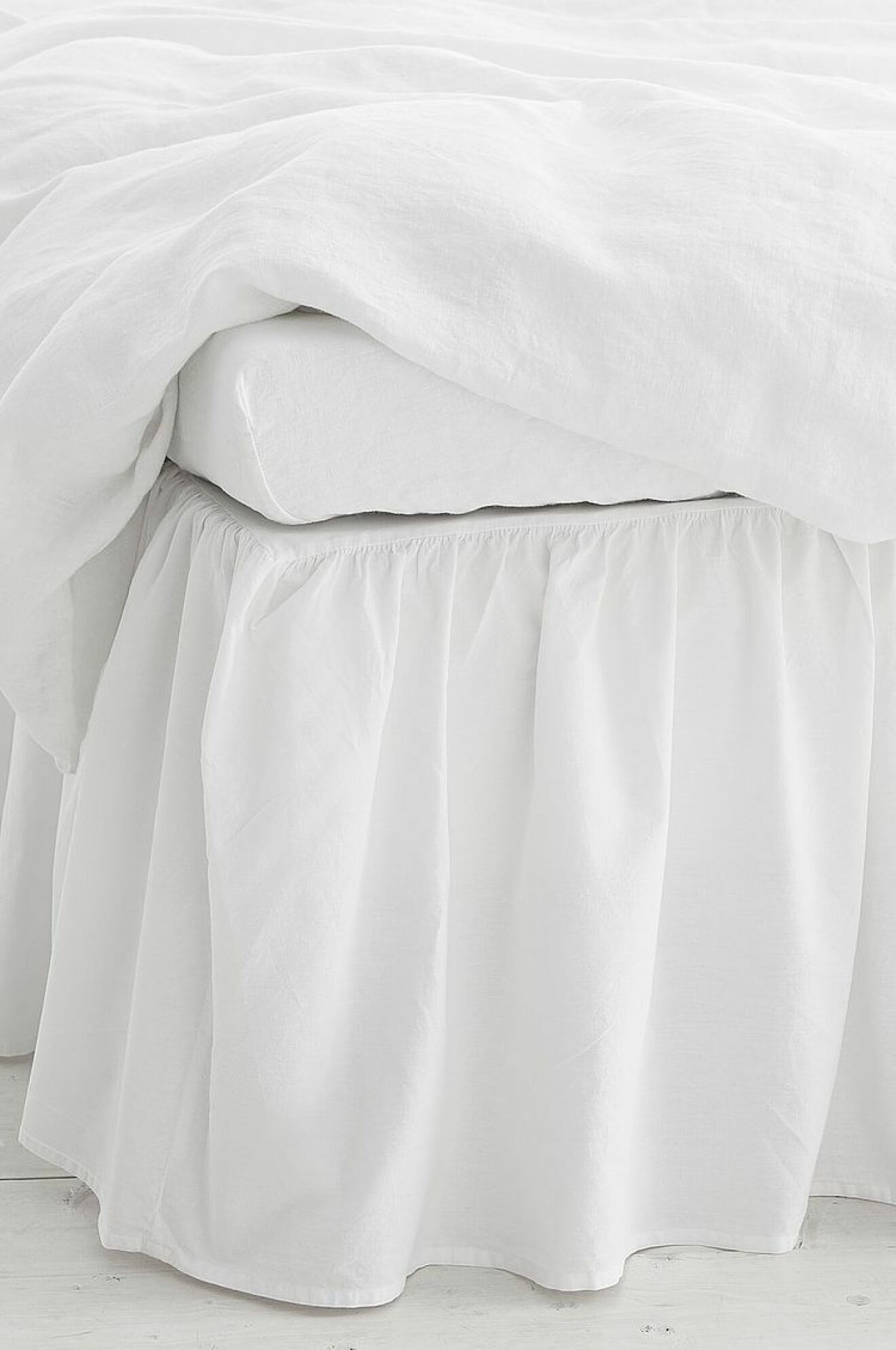 vit sängkappa linne