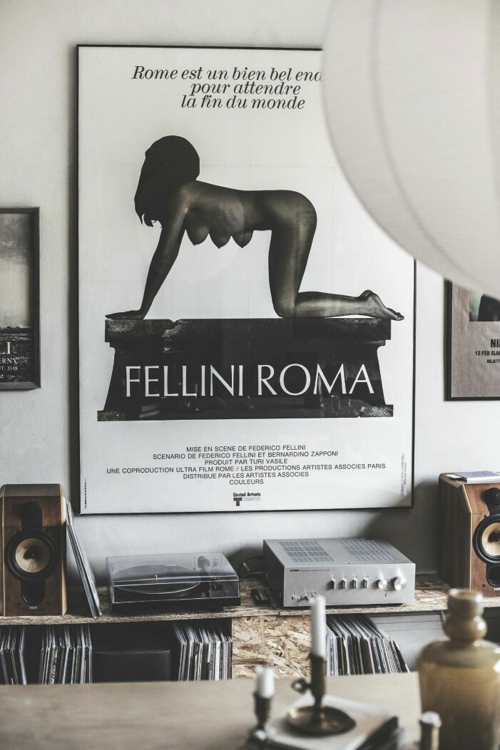 Filmaffischen av Fellinis Roma är från 70-talet och inköpt på en auktion i USA. Affisch från 70-talet.